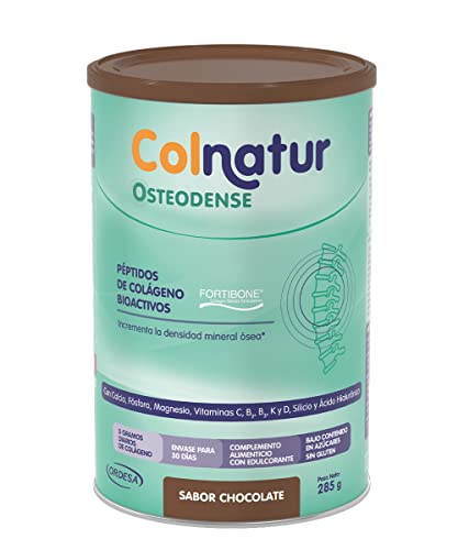 Colnatur Osteodense Chocolate - Colágeno con Magnesio, Ácido Hialurónico y Vitamina C para Huesos y Articulaciones, 285g