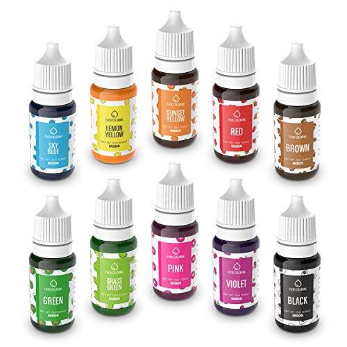 Colorante Alimentario Liquido Set 10×10ml, Abree Food Coloring Alta Concentración Colorante Reposteria para Colorear Bebidas Macaron Fondant Pasteles Galletas