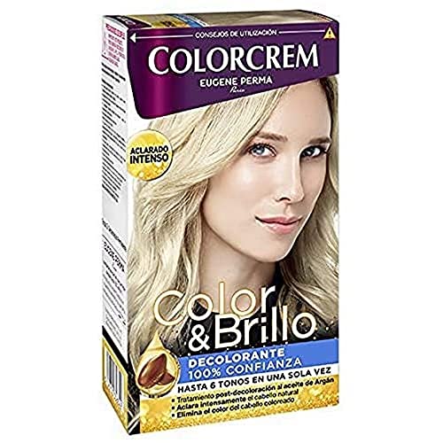 Colorcrem Color & Brillo Decolarante - Aclara Hasta 6 Tonos en Una Sola Vez - con Tratamiento Post-Decoloración al Aceite de Argán, Elimina el Color del Cabello Coloreado, 3 Unidades