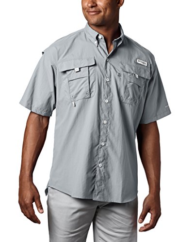 Columbia Bahama II - Camisa de Manga Corta para Hombre Bahama II, Hombre, 1011651, Gris, M
