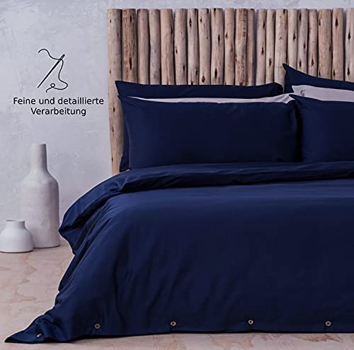 Comfy Wings Juego de 2 fundas de almohada de algodón de 40 x 80 cm, 100% algodón de punto de jersey, almohada supersuave, funda de cojín, color azul marino