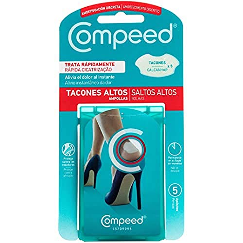 Compeed Ampollas Zapatos Nuevos, 5 Apósitos Hidrocoloides - Tratamiento De Pies, Cura Rápidamente, Tamaño Del Apósito: 4.2 X 6.8 Centímetros