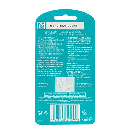 Compeed® – Stick antiampollas, 8 ml, cuidado de los pies, antifricción; previene la formación de ampollas