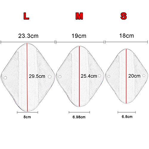 Compresas Reutilizable para Mujeres almohadillas de Menstrual (10 piezas)- de Teamoy