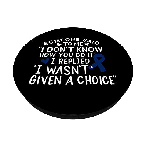 Conciencia sobre el cáncer de colon Dark Blue Ribbon Fighter Chemo PopSockets PopGrip Intercambiable