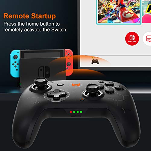 Controlador inalámbrico para Switch/Switch Lite/Windows10 PC/Android9.0+,Vibración de Doble Motor de 6 Ejes, Soporte Turbo / Somatosensorial, Enchufe y Juego con Cable(C2)