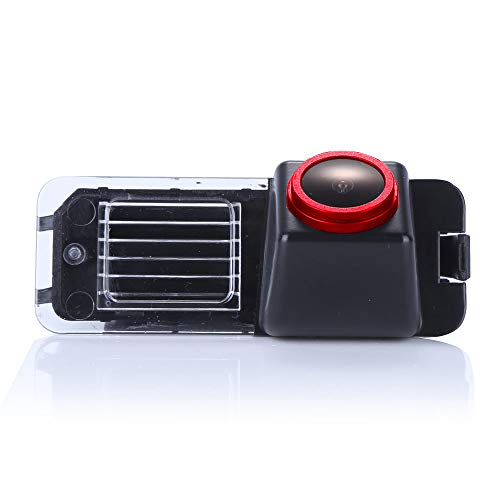 【Cool Rojo】 Lente de 18mm Cámara de luz Trasera de matrícula de Coche para VW New Beetle/Phaeton/Scirocco/Variant/Seat Leon/Skoda Superb/Yeti/Golf MK5/EOS/Polo V/Passat CC AD/Polo Jetta