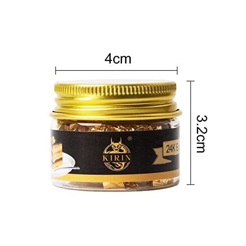 Copos comestibles de hoja de oro auténtico, 24 K, 25 mg Kirin, copos de oro, decorativos para pasteles, manualidades, pintura, muebles, decoración de uñas