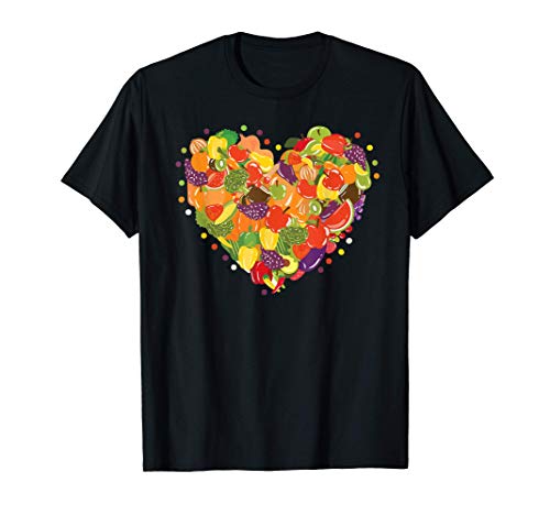 Corazón de verduras y frutas regalo vegetariano y vegano Camiseta