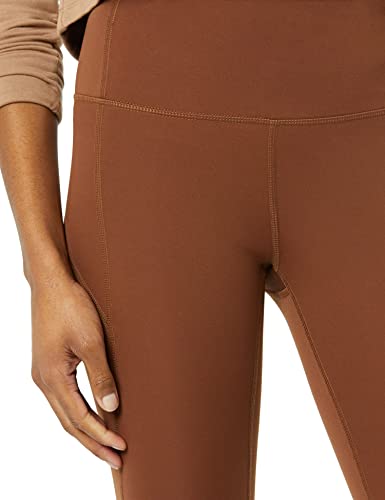 Core 10 Second Skin Leggings de Yoga Capri de Cintura Alta Mujer, Marrón Oscuro, L