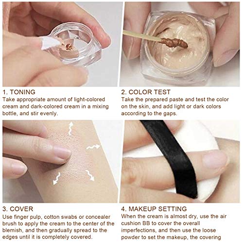 Corrector de tatuajes - Corrector de piel - Impermeable - Para manchas oscuras, cicatrices, vitiligo y más - Maquillaje para cubrir tatuajes - Úselo en el cuerpo, para las piernas, para hombres y muje