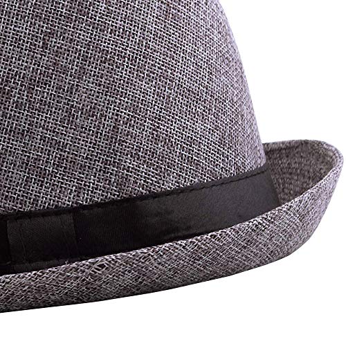 Coucoland Sombrero Panama Mafia Gangster para hombre, Fedora Trilby Bogart de los años 20, accesorio para disfraz de Gatsby, Original/gris., M