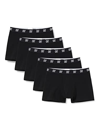 CR7 Cotton Trunks Bañadores Ajustados para Hombre, Black, M