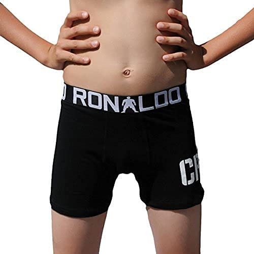 CR7 CRISTIANO RONALDO - Boys - Bóxers para niños - Todo sobreimpreso - Pack de 2 - Negro/Azul - 146-152 cm, 10-12 años