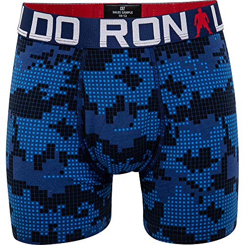 CR7 CRISTIANO RONALDO para Niños, Celebración Calzoncillos Boxer, Blanco/Azul, 13-15 años