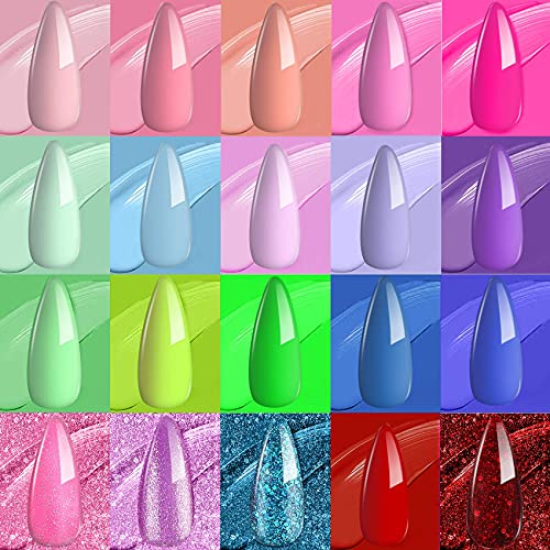 Creamify Esmaltes Semipermanentes de Uñas en Gel-21 Colores Esmaltes de Uñas en Gel con Top coat y Base Coat ，Kit de Esmaltes de Uñas UV LED，Juego de Gel de Uñas Perfecto para Salón de Uñas en Casa