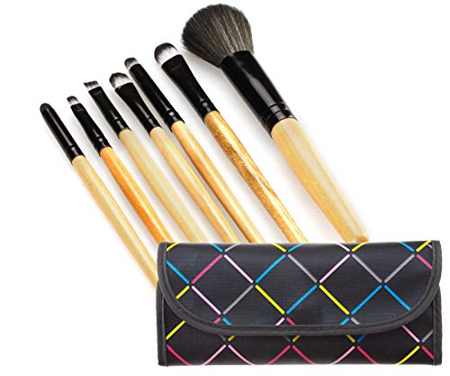 Create Idea Pro 7 piezas Afcompatible withdable Pinceles de maquillaje Cosméticos ojos maquillaje cepillo con bolsa