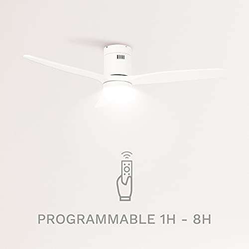 CREATE / WINDCALM DC / Ventilador techo con luz motor DC blanco / Silencioso, luz regulable, temporizador