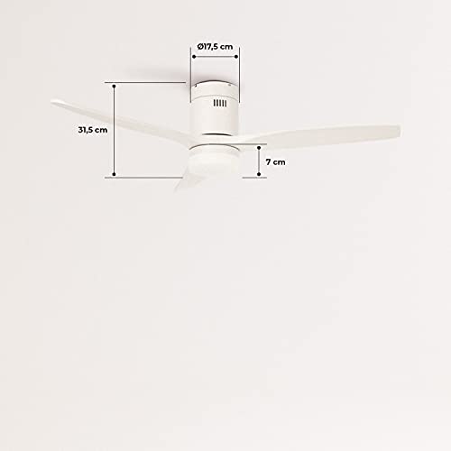 CREATE / WINDCALM DC / Ventilador techo con luz motor DC blanco / Silencioso, luz regulable, temporizador