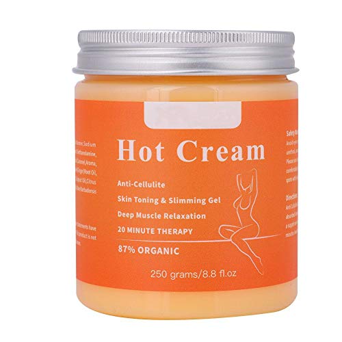 Crema caliente para la celulitis, crema para el sudor quemagrasas reafirmante adelgazante corporal, crema de masaje delgada anticelulítica para abdomen, cintura, caderas, brazos y piernas, 250 g