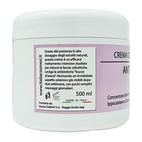 Crema Corporal Anticelulítica Concentrado Reafirmante Profesional Fragancia Sensual Natural Activa 500 Ml de Larga Duración