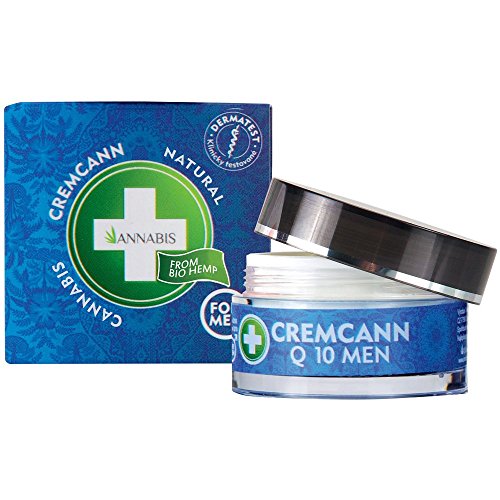 CREMCANN Q10 Hombre| Crema hidratante y regeneradora facial de cáñamo para pieles masculinas 50 ml - 99% NATURAL