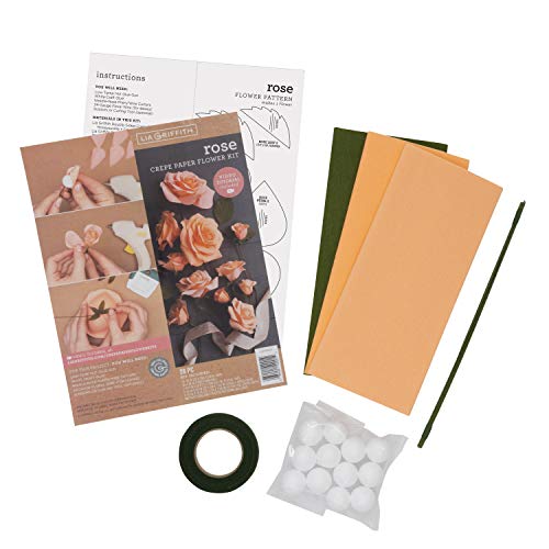 Crepe Flower Kit Rose Rose, Papel, Colores Variados, 32 cm