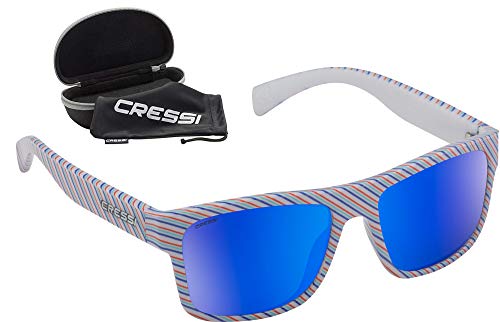 Cressi Spike Sunglasses Gafas de Sol Deportivo Unisex Adulto, Turquesa Waves Fantasy/Lentes Fume, Talla única