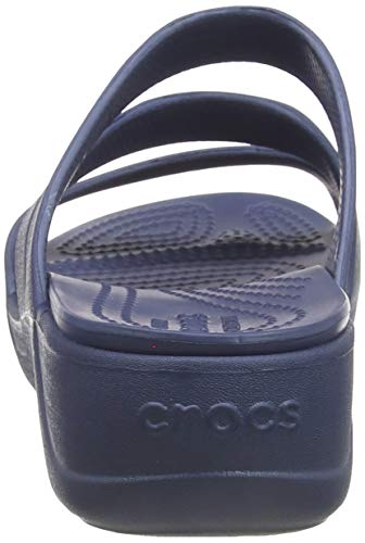 Crocs Crocs Monterey Strappy Wedge W Mujer Wedge, Azul (Navy), 34/35 EU