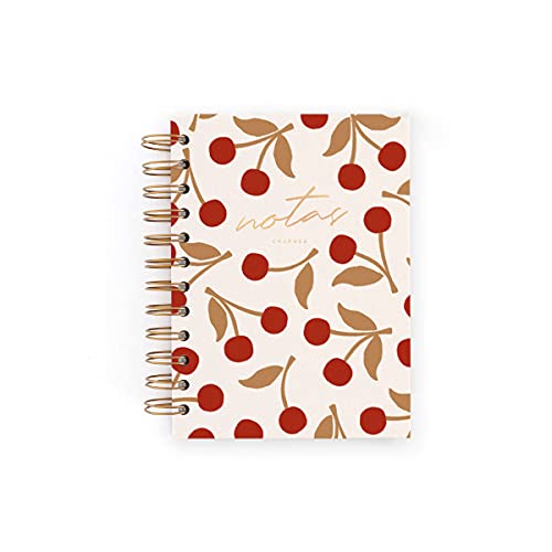 CUADERNO MINI. CHARUCA. CEREZAS BLANCO. PUNTOS.