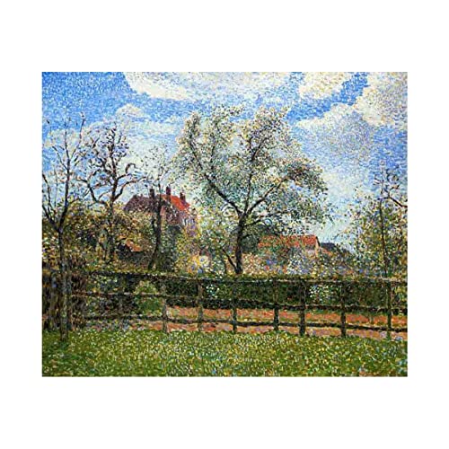 Cuadro en Lienzo Camille Pissarro Perales y Flores Lienzos Decorativos xxl, Cuadros Decoracion Salon, Decoracion de Pared，Laminas para Cuadros (40x48cm 16"x19",Sin marco)