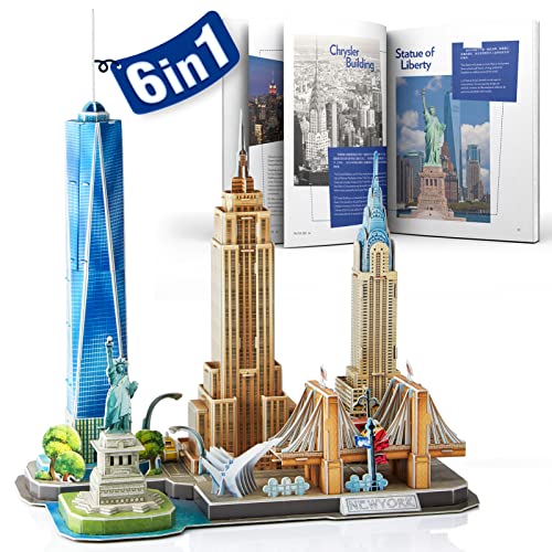 CubicFun Puzzle 3D New York CityLine Maquetas para Montar Paisaje Urbano, 123 Piezas