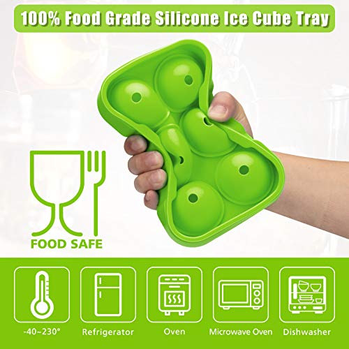 Cubitera Hielo Moldes, 3Pcs Bandeja de Hielo, Molde para Cubito de Hielo Grande con Tapa, Material de Silicona con Seguridad Alimentaria, Adecuado para Cócteles de Whisky, Jugo de Frutas y Praliné