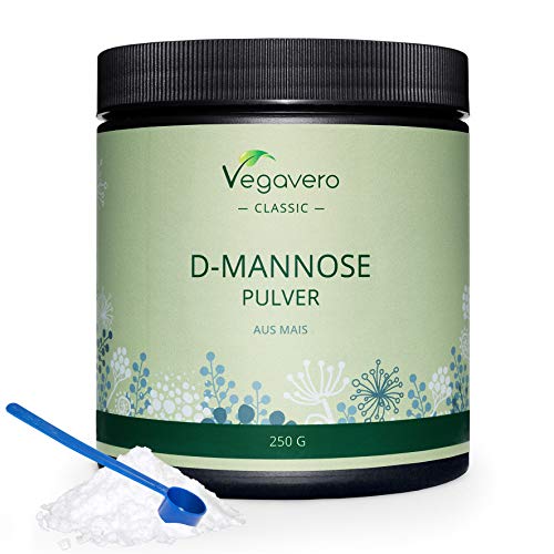 D-Mannose en Polvo 99% Pura Vegavero® | Prevención y Tratamiento de Afecciones Urinarias | 250 g | Testado en Laboratorio | Sin Aditivos | Vegano