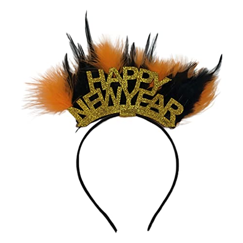 DAISHIAO Bandas de pelo de plumas Feliz Año Nuevo Diadema Navidad Carnaval Suministros de fiesta de moda Vacaciones Pelo Accesorios de peinado