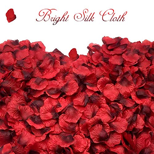 DASIAUTOEM 3000 Piezas Pétalos de Rosa, Pétalos de Rosa Rojos Artificiales Confeti de Rosas para Bodas Decoración, Fiestas, Proponer, Decoración de Regalo, día de San Valentín y Ambiente Romántico