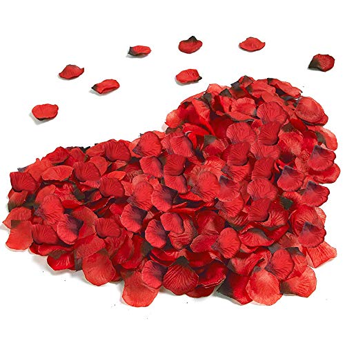 DASIAUTOEM 3000 Piezas Pétalos de Rosa, Pétalos de Rosa Rojos Artificiales Confeti de Rosas para Bodas Decoración, Fiestas, Proponer, Decoración de Regalo, día de San Valentín y Ambiente Romántico