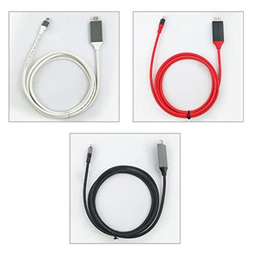 DDyna Tipo C a HDMI compatible con línea de alta definición Push Treasure Typc-C a HDMI Cable adaptador compatible con Mac-Book/S8 Cable adaptador