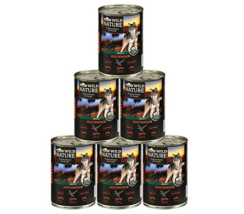 Dehner Wild Nature - Comida para Perros Adultos de Musgo Alto, 6 x 800 g (4,8 kg)