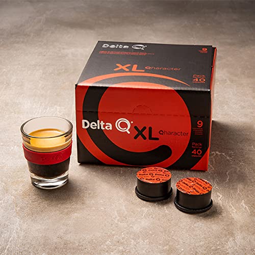Delta Q Qharacter - Pack 40 cápsulas Intensidad 9/15 - Café molido de tueste natural con mezcla de orígenes de Brasil y Costa de Marfil- Para Sistema Delta Q
