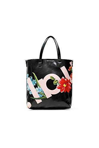 Desigual PU Shopping Bag, Bolsa de Almacenamiento para Mujer, Negro, U