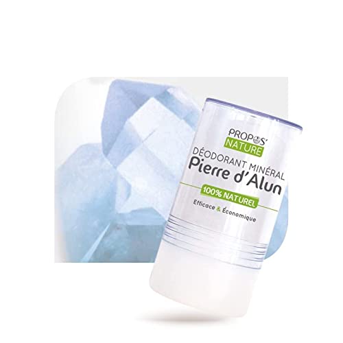 Desodorante mineral de piedra de alumno ecológico, 115 g, 100 % natural, sin alcohol, sin perfume, sin colorantes, sin clorhidrato de aluminio ni conservantes.