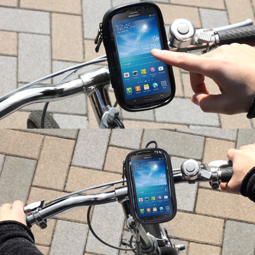 DFV mobile - Professional Support for Bicycle Handlebar and Rotatable Waterproof Motorcycle 360 for Motorola ATRIX - Black