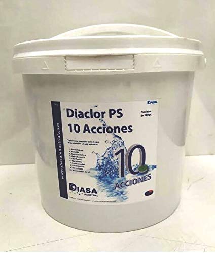 DIACLOR PS 10 ACCIONES 5 Kg .Tratamiento Completo para el Agua de la Piscina