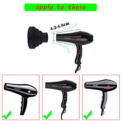 Difusor Secador Universal, Difusor para Secador Universal, Difusor de secador de pelo profesional Secador de cabello plegable herramienta - Adaptable a Todo Tipo de Secador de Pelo