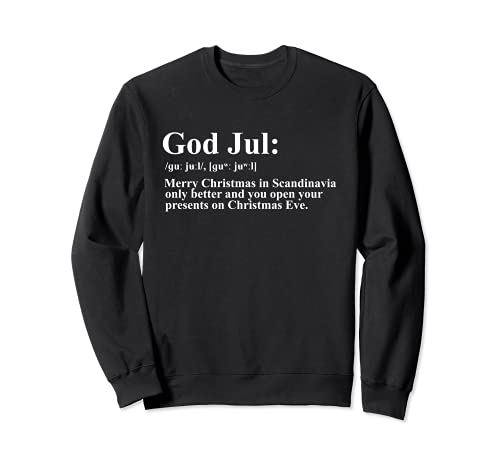 Dios Jul Definición Feliz Navidad Divertido Escandinavia Sudadera