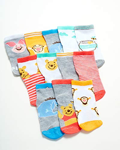 Disney Baby Boys Mickey Mouse Character Designs Socks 12 Pack (Newborn/Infant), Size Age 0-6M, Pooh/Tiger/Pig/Egor