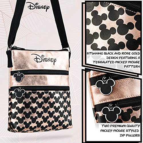 Disney Bolso Bandolera Mujer, Bolsos de Mujer y Adolescente, Bolso Oro Rosa, Regalo para Mujer (Rosa Oro)