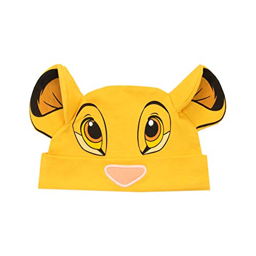 Disney Conjunto de Pijama Entera y Gorro para Niños Bebés El Rey león Amarillo 6-9 Meses