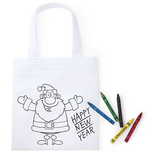 DISOK Lote de 20 Bolsas para Colorear de Navidad Eventos, colegios, niños.